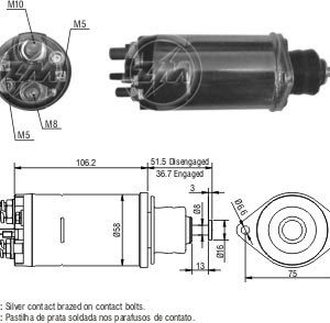 Solenoide Zm SOL-ZM812